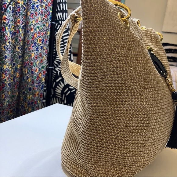 Woven Tote with Africa Emblem Tassel - Picture 8 of 8